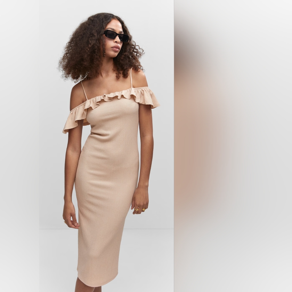 #4 MANGO Textured ruffle dress - Picture 5 of 7
